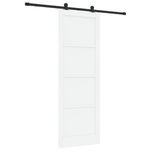 vidaXL Posuvn&eacute; dvere Biela a čierna 83 x 232 cm Borovicov&yacute; mas&iacute;v