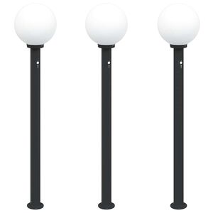 vidaXL Stĺpikov&eacute; svetl&aacute; so senzorom 3 ks 120 cm čierne IP44