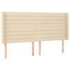 vidaXL Čelo postele s LED krémové 163x16x118/128 cm látka