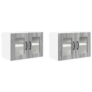 vidaXL Kuchynsk&aacute; skriňa s poličkou 2 pcs Siv&yacute; Sonoma 60 x 31 x 40 cm