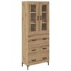 vidaXL Highboard 2 ks Remeseln&yacute; dub 69,5 x 34 x 180 cm