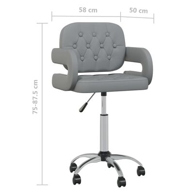 vidaXL Otočná kancelárska stolička sivá umelá koža