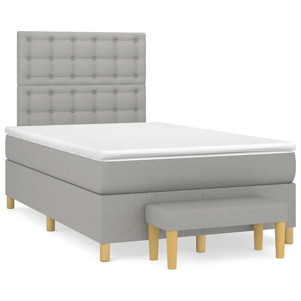 vidaXL Boxspring posteľ s matracom bledosiv&aacute; 120x190 cm l&aacute;tka