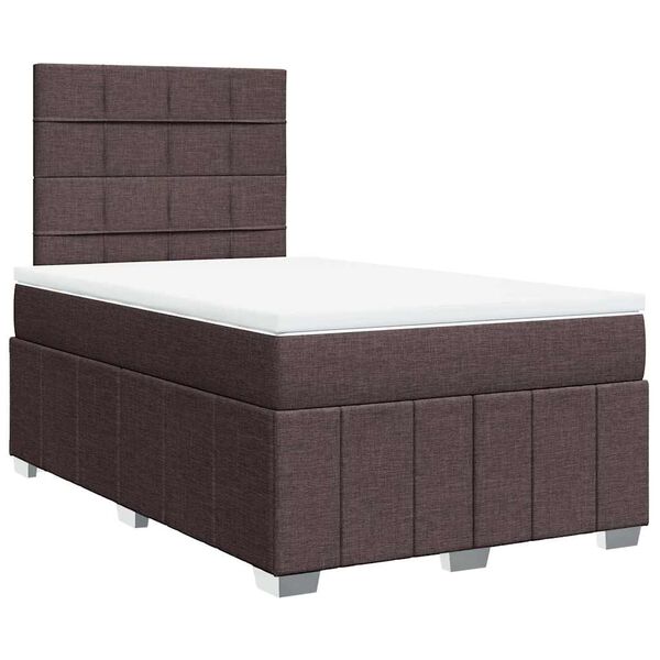 vidaXL Boxspring posteľ s matracom tmavohned&aacute; 120x190 cm l&aacute;tka