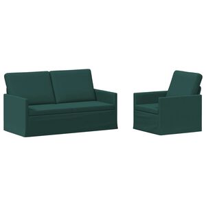 vidaXL Sada pohoviek 2 pcs Tmavozelen&aacute; L&aacute;tka