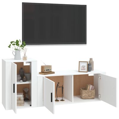 vidaXL 2-dielna súprava TV skriniek biela kompozitné drevo