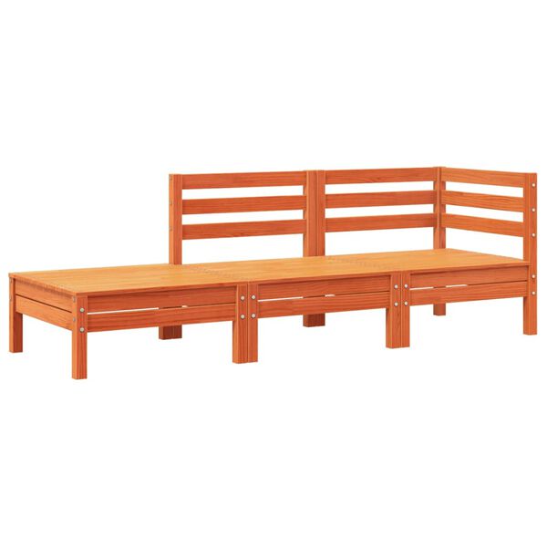 vidaXL Záhrad. pohovka s vankúšmi a podnožkou masívne borovicové drevo