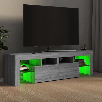 vidaXL TV skrinka s LED svetlami sivá sonoma 140 x 36,5 x 40 cm