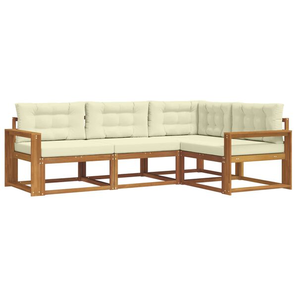 vidaXL Z&aacute;hradn&aacute; s&uacute;prava gaučov s vank&uacute;&scaron;om 4 pcs Pr&iacute;rodn&aacute; a kr&eacute;mov&aacute;