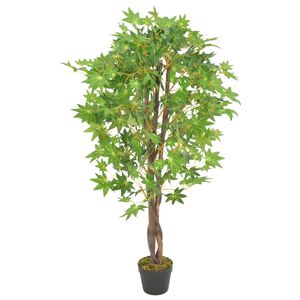 vidaXL Umel&aacute; rastlina, javor s kvetin&aacute;čom, zelen&aacute; 120 cm