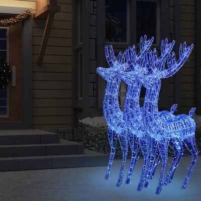 vidaXL XXL Akrylové vianočné soby 250 LED 3 ks 180 cm modré