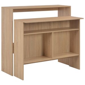vidaXL Barov&yacute; st&ocirc;l s 2 vrchn&yacute;mi doskami dubov&aacute; farba 130x40x120 cm