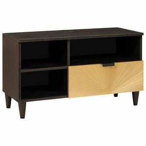 vidaXL TV skrinka Čierna a zlat&aacute; 80 x 33 x 46 cm Kompozitn&eacute; drevo