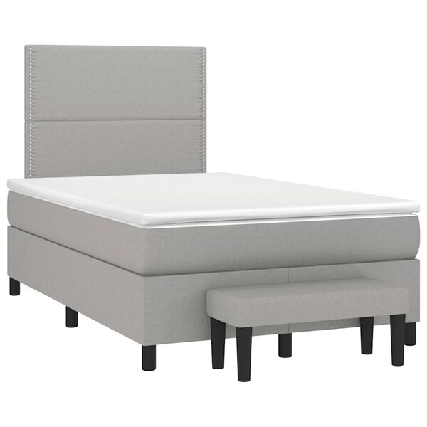 vidaXL Boxspring posteľ s matracom bledosivá 120x190 cm látka