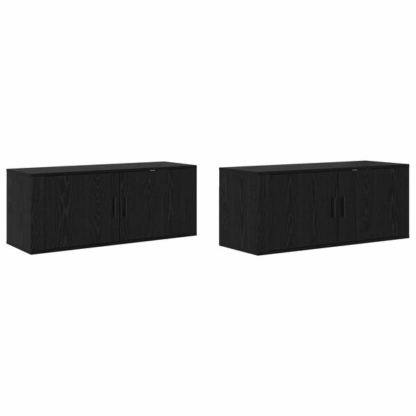 vidaXL N&aacute;stenn&yacute; TV kabinetov&yacute; set 2 pcs Čierny dub 100 x 34,5 x 40 cm