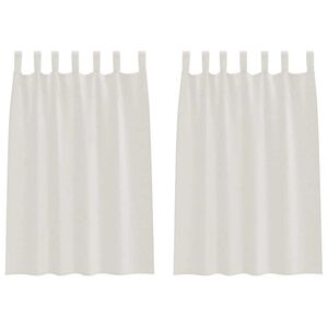 vidaXL Voile záclona so záclonami 2 pcs Krémová 140 x 140 cm Polyester