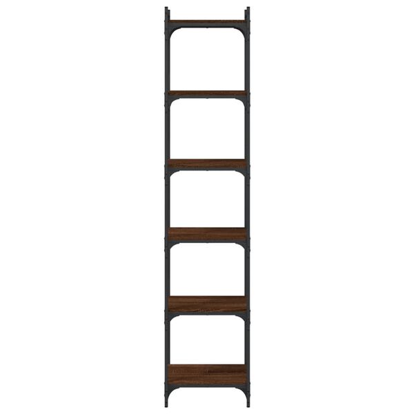 vidaXL Knižnica, 6 políc, hnedý dub 40x30x188 cm, kompozitné drevo