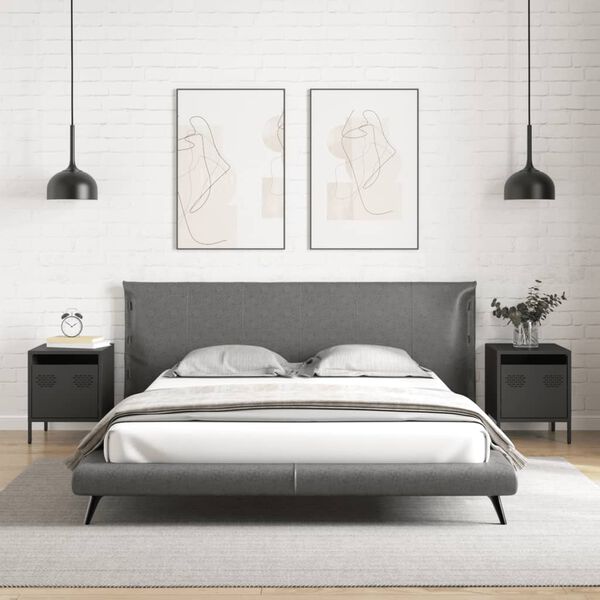 vidaXL Nočné stolíky 2 ks čierne 35x39x43,5 cm oceľ