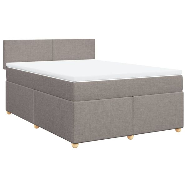 vidaXL Posteľn&yacute; r&aacute;m boxspring s matracom sivohned 140x200 cm l&aacute;tka