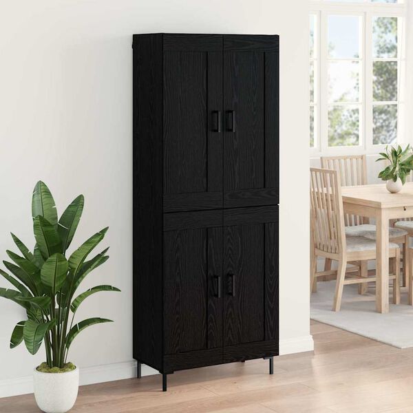 vidaXL Highboard 2 pcs Čierny dub Kompozitn&eacute; drevo