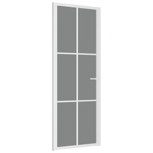 vidaXL Vn&uacute;torn&eacute; dvere 76x201,5 cm biele ESG sklo a hlin&iacute;k