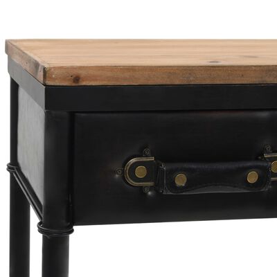 vidaXL Konzolový stolík, MDF a jedľové drevo 100x33,5x80 cm