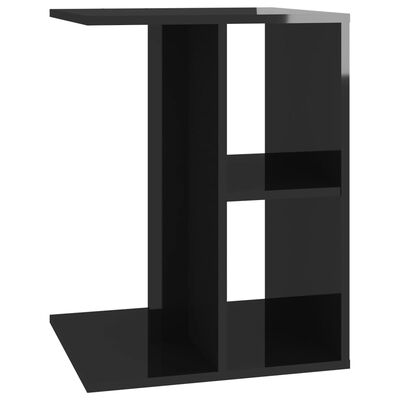 vidaXL Príručný stolík lesklý čierny 60x40x45 cm drevotrieska