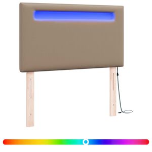 vidaXL LED hlavov&aacute; doska Kapuč&iacute;nov&aacute; Umel&aacute; koža
