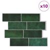 vidaXL Subway dlažba 10 pcs Tmavozelená 29.4 x 21.4 cm