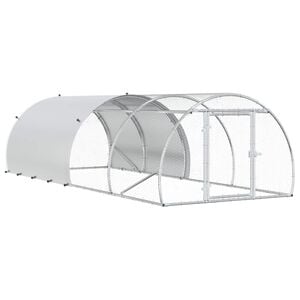 vidaXL Kurn&iacute;k pre kurčat&aacute; Strieborn&aacute; 400 x 150 x 100 cm