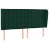 vidaXL Čelo postele so z&aacute;hybmi tmavozelen&yacute; 183x23x118/128 cm zamat