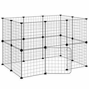 vidaXL 20-panelov&aacute; klietka pre dom&aacute;ce zvierat&aacute; čierna 105x70x70 cm oceľ