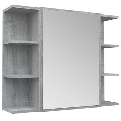 vidaXL Zrkadlová skrinka sivá sonoma 80x20,5x64 cm spracované drevo
