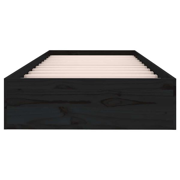 vidaXL Posteľn&yacute; r&aacute;m čierny dreven&yacute; mas&iacute;v 75x190cm mal&eacute; jednol&ocirc;žko