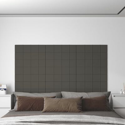 vidaXL Nástenné panely 12 ks tmavosivé 60x15 cm zamat 1,08 m²
