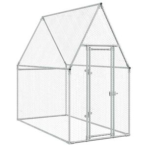 vidaXL Klietka pre kurčat&aacute; strieborn&aacute; 200x100x190 cm pozinkovan&aacute; oceľ
