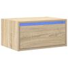 vidaXL Nástenná nočná skrinka s LED osvetlením dub sonoma
