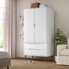 vidaXL Šatník MOLDE, biely 90x55x175 cm, borovicový masív