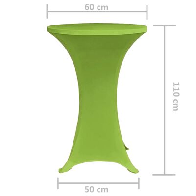vidaXL Naťahovací návlek na stôl, 2 ks, 60 cm, zelený