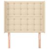 vidaXL Čelo postele so záhybmi krémové 83x16x118/128 cm látka