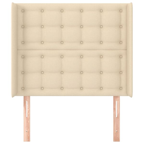 vidaXL Čelo postele so záhybmi krémové 83x16x118/128 cm látka