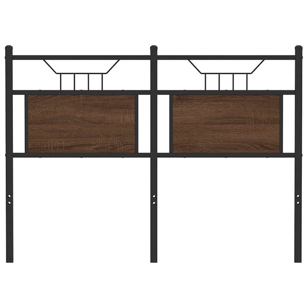 vidaXL N&aacute;hradn&eacute; čelo postele, hned&yacute; dub 120 cm, kompozitn&eacute; drevo a oceľ