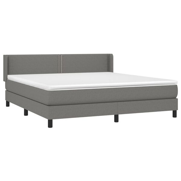 vidaXL Boxspring posteľ s matracom tmavosiv&aacute; 180x200 cm l&aacute;tka