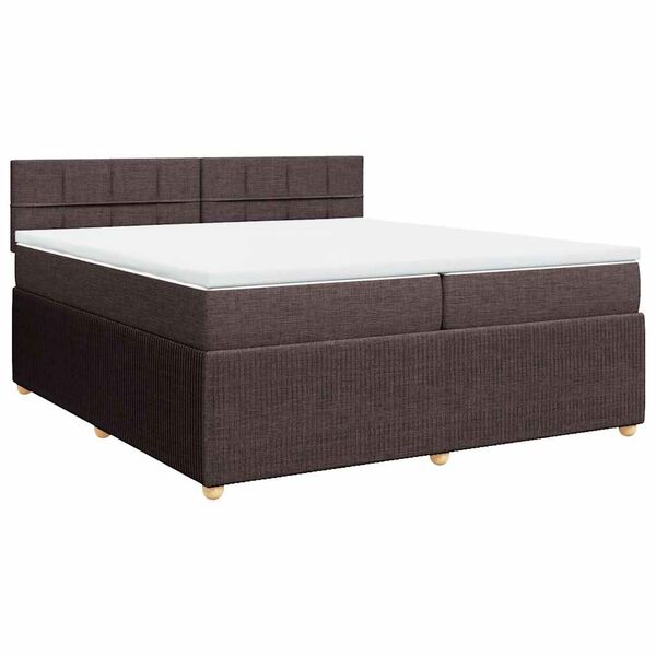 vidaXL Boxspring posteľ s matracom tmavohned&aacute; 200x200 cm l&aacute;tka