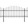 vidaXL Záhradný plot s hrotmi, oceľ (1-1,25)x13,6 m, čierny