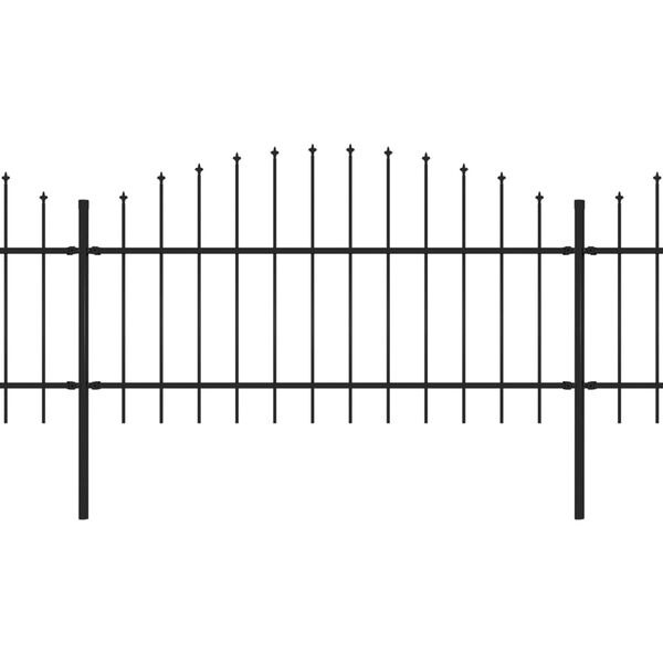 vidaXL Záhradný plot s hrotmi, oceľ (1-1,25)x13,6 m, čierny