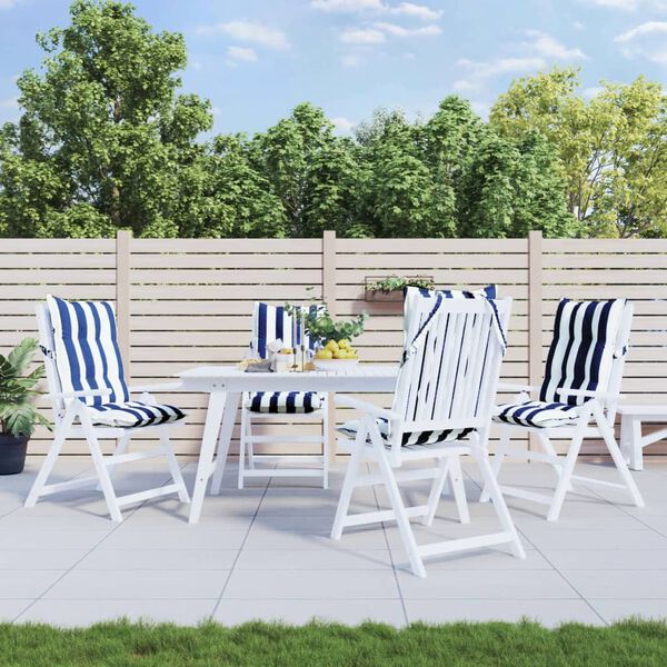 vidaXL Podušky na stoličky s vysokým operadlom 4 ks modro-biele látka