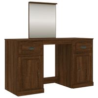 vidaXL Toaletný stolík so zrkadlom hnedý dub 130x50x132,5 cm