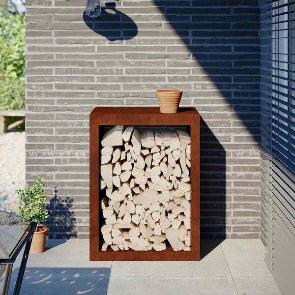 vidaXL Reg&aacute;l na krbov&eacute; drevo Oceľ odoln&aacute; voči poveternostn&yacute;m vplyvom