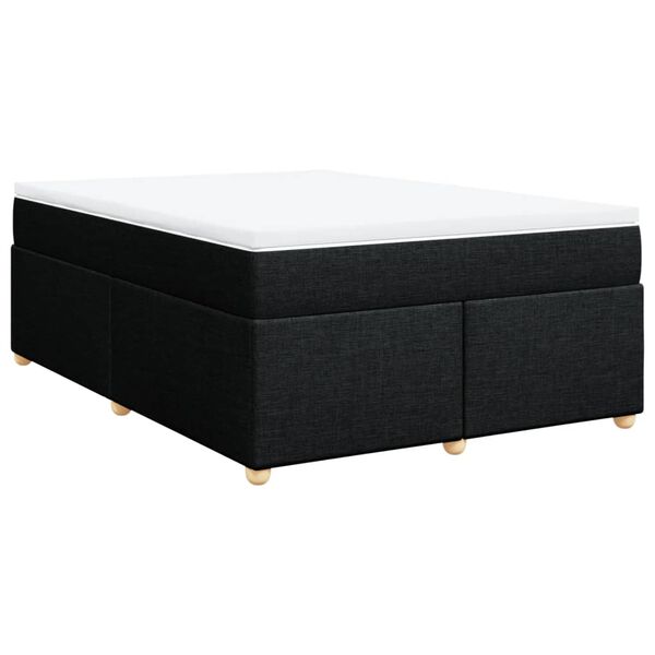 vidaXL Posteľn&yacute; r&aacute;m boxspring s matracom čierny 140x200 cm l&aacute;tka